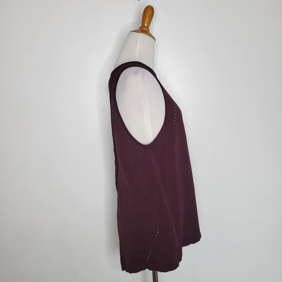 Athleta Foothill Crew Tank Athletic Split Tie Back Seamless Purple Women Small - Picture 9 of 10